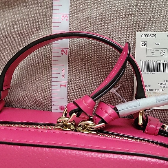 Michael Kors Jet Set Charm Handle/Crossbody Purse, Rubin Red NWT - Picture 14 of 16